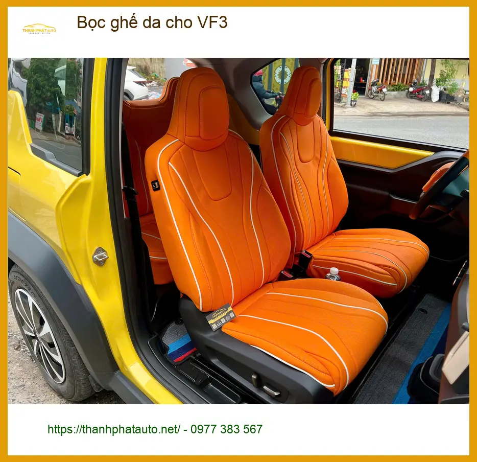 Anh Nhật Minh bọc ghế da VinFast VF3 nâng tầm không gian tại Quận 2 ảnh thực tế 2