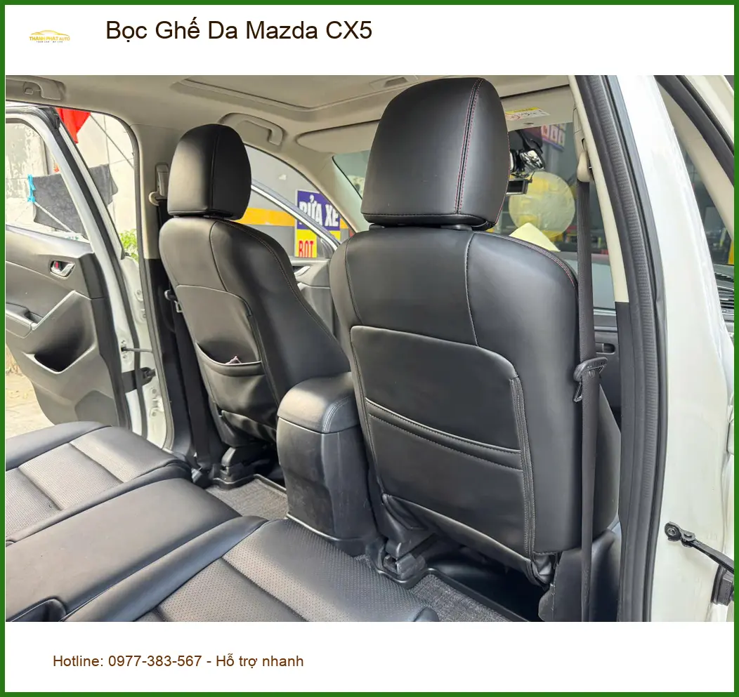 Anh Tuấn Kiệt bọc ghế da Mazda CX5 tại Quận 9 để xe sang trọng và dễ vệ sinh hơn ảnh thực tế 3