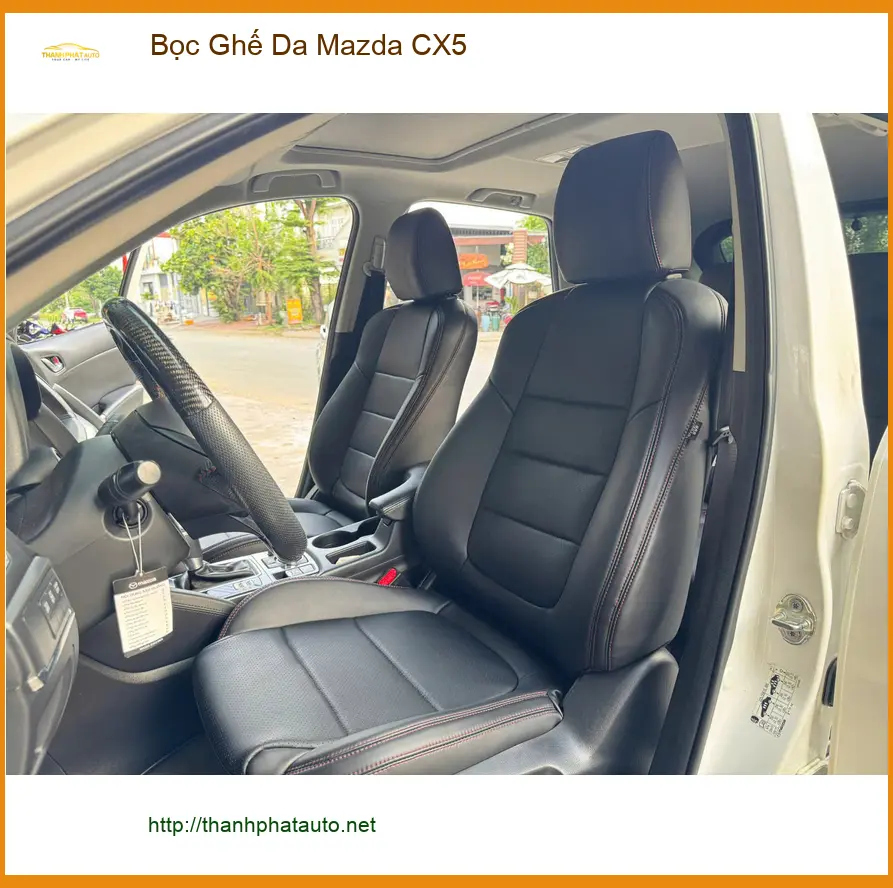 Anh Tuấn Kiệt bọc ghế da Mazda CX5 tại Quận 9 để xe sang trọng và dễ vệ sinh hơn ảnh thực tế 5