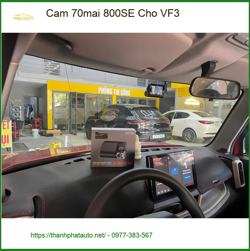 Chú Phúc lắp Cam 70mai 800SE cho VinFast VF3 ở Quận 7 để yên tâm hơn khi lái xe. ảnh thực tế 3