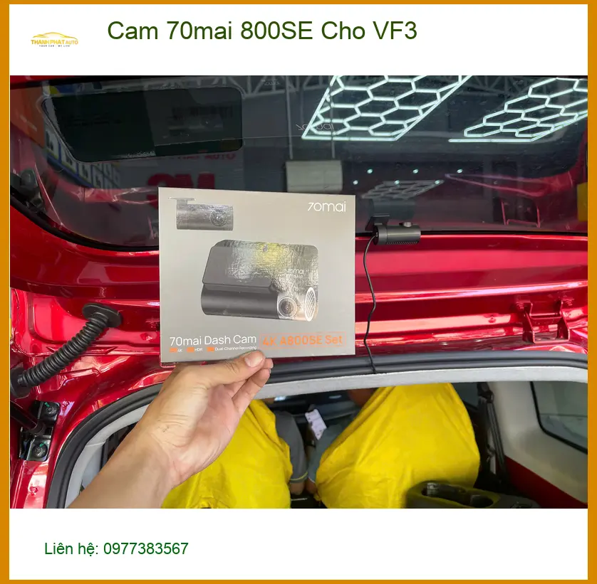 Chú Phúc lắp Cam 70mai 800SE cho VinFast VF3 ở Quận 7 để yên tâm hơn khi lái xe. ảnh thực tế 4