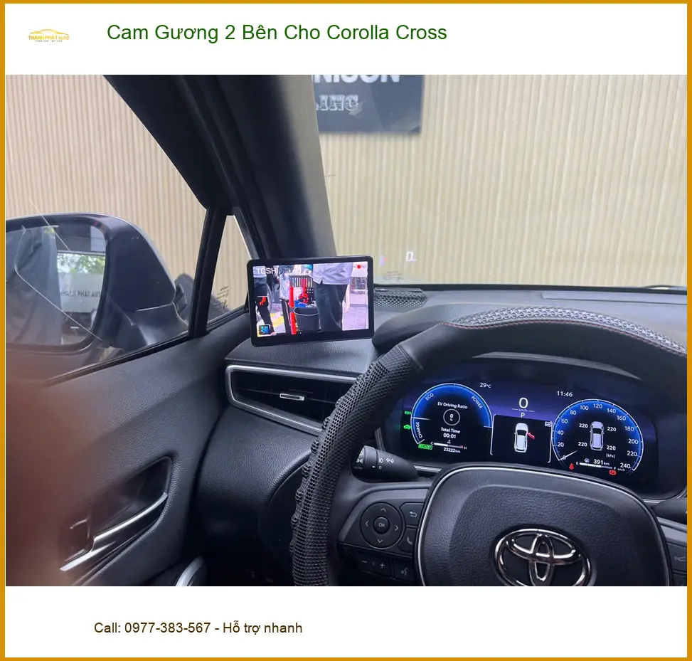 Anh Tuấn Kiệt lắp cam gương 2 bên cho Corolla Cross tại Quận 3 để quan sát dễ hơn ảnh thực tế 2