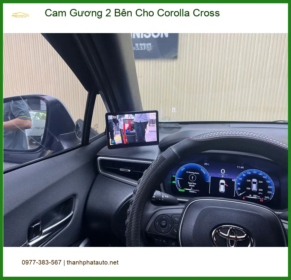 Anh Tuấn Kiệt lắp cam gương 2 bên cho Corolla Cross tại Quận 3 để quan sát dễ hơn ảnh thực tế 3