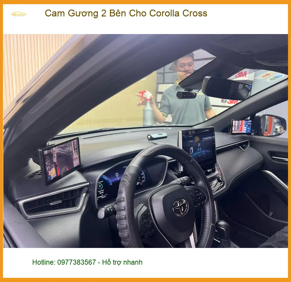 Chị Thảo lắp cam gương 2 bên Corolla Cross ở Cần Giờ để dễ dàng đậu xe ảnh thực tế 2