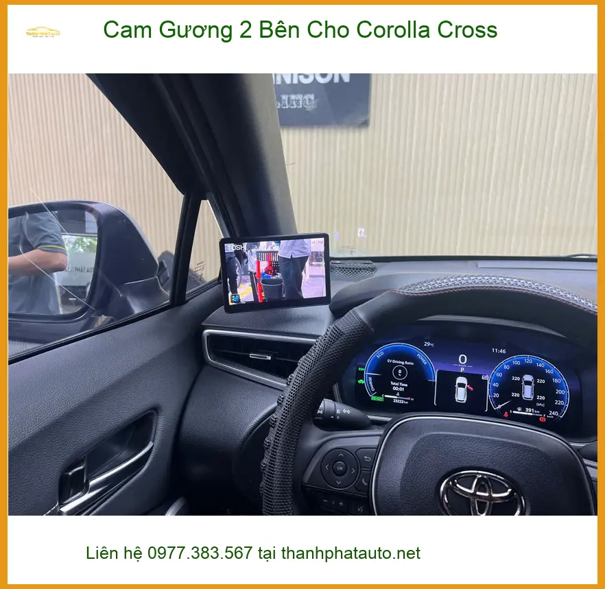 Chị Thảo lắp cam gương 2 bên Corolla Cross ở Cần Giờ để dễ dàng đậu xe ảnh thực tế 4