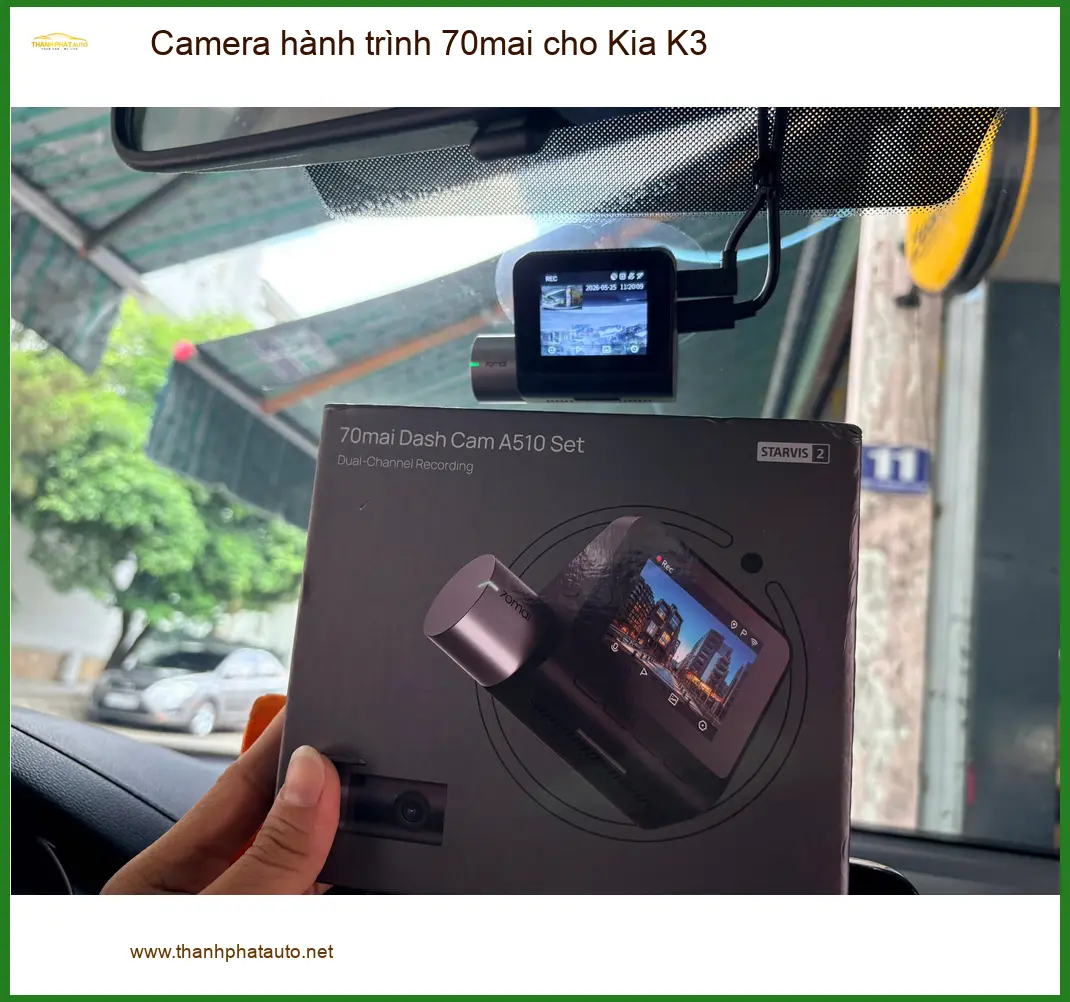 Anh Minh lắp Camera hành trình 70mai cho Kia K3 Quận 8 để ghi hình rõ nét ảnh thực tế 4