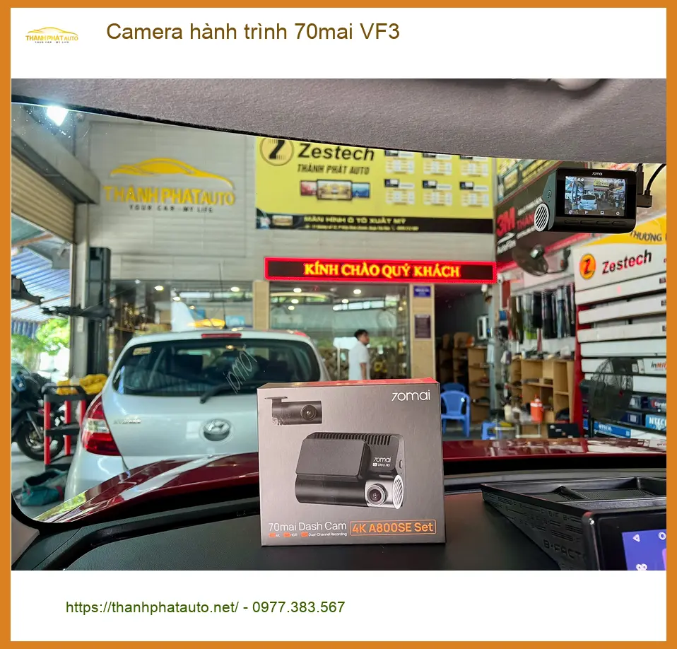 Chị Mai Hương lắp Camera hành trình 70mai VF3 tại Quận 12 để an tâm hơn khi đỗ xe.