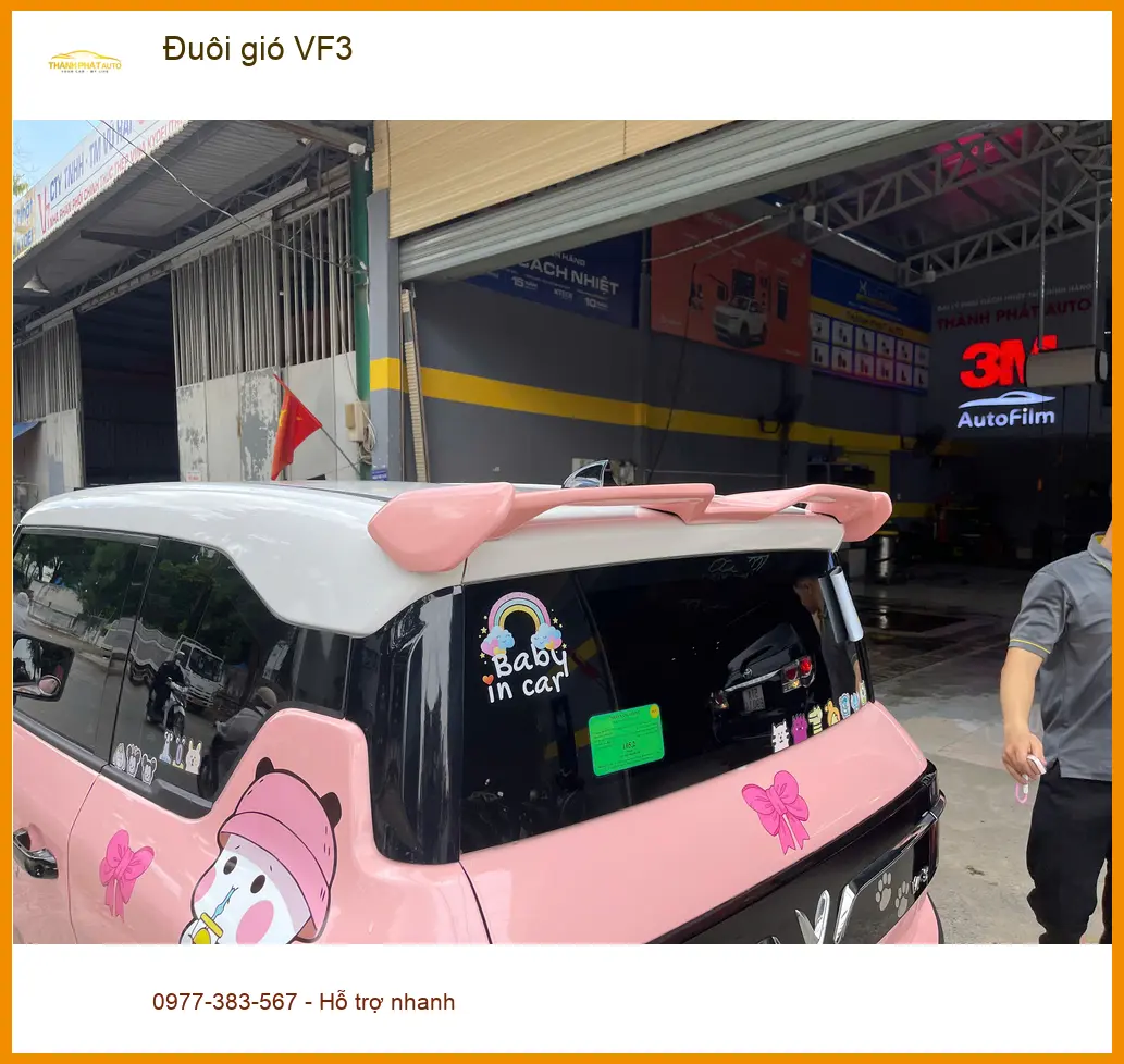 Anh Minh lắp đuôi gió VF3 tại Quận 9 để xe thêm cá tính và ổn định ảnh thực tế 4