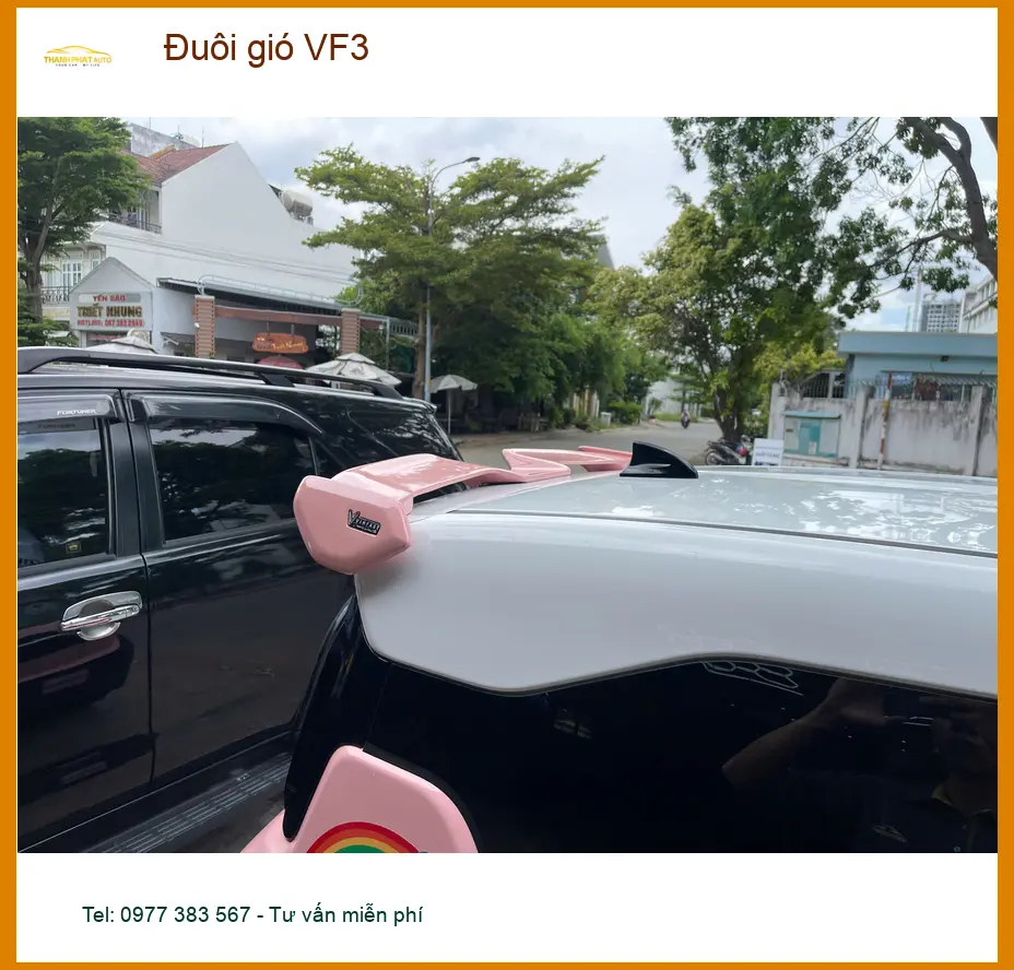 Chị Mai Anh lắp Đuôi gió cho VinFast VF3 tại Quận Thủ Đức để tăng vẻ thể thao ảnh thực tế 3