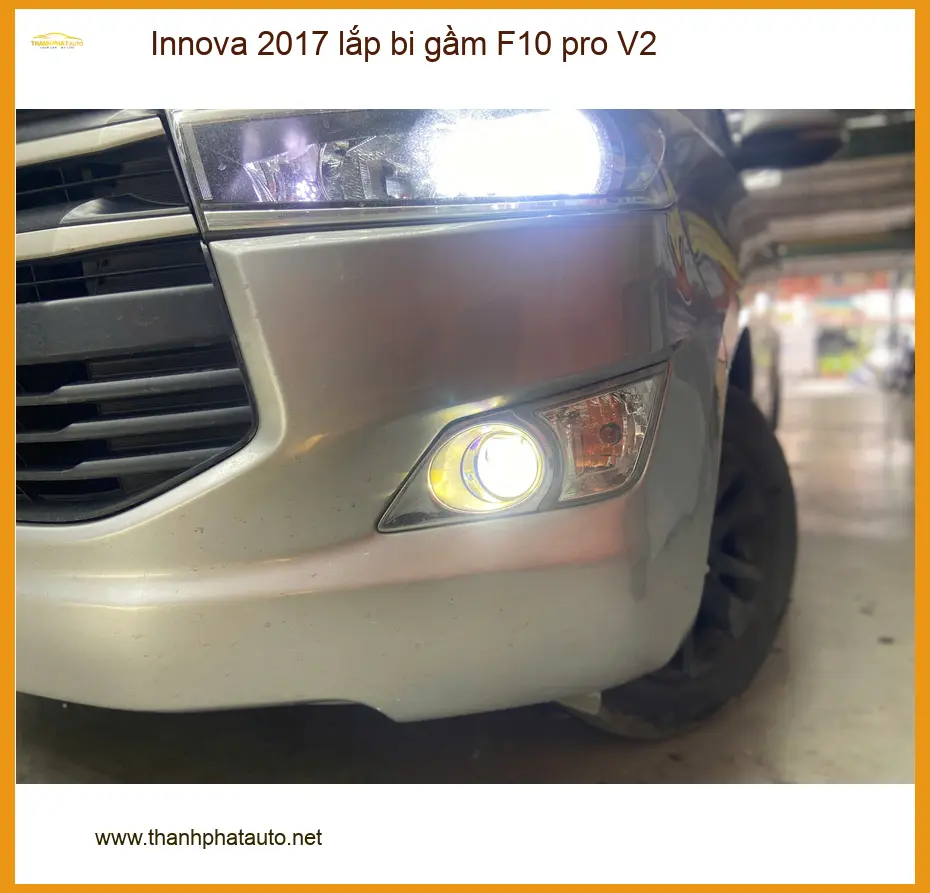 Anh Long lắp bi gầm F10 pro V2 Innova 2017 Quận 11 cải thiện ánh sáng tối.