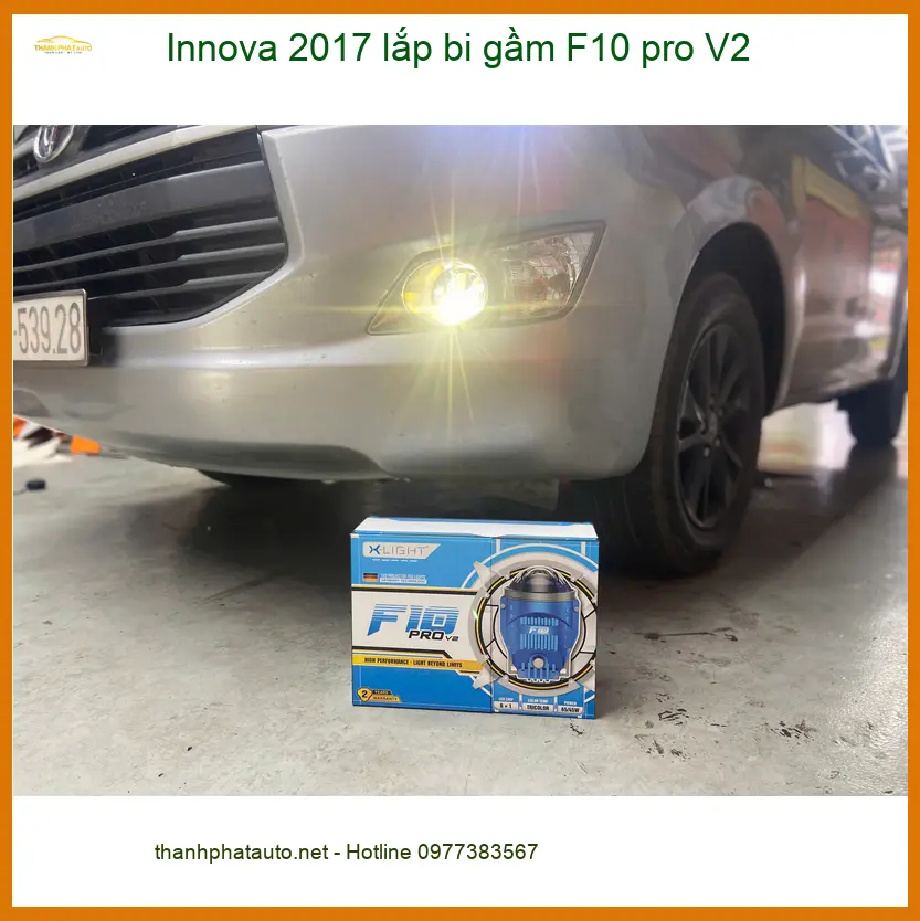 Anh Long lắp bi gầm F10 pro V2 Innova 2017 Quận 11 cải thiện ánh sáng tối. ảnh thực tế 2