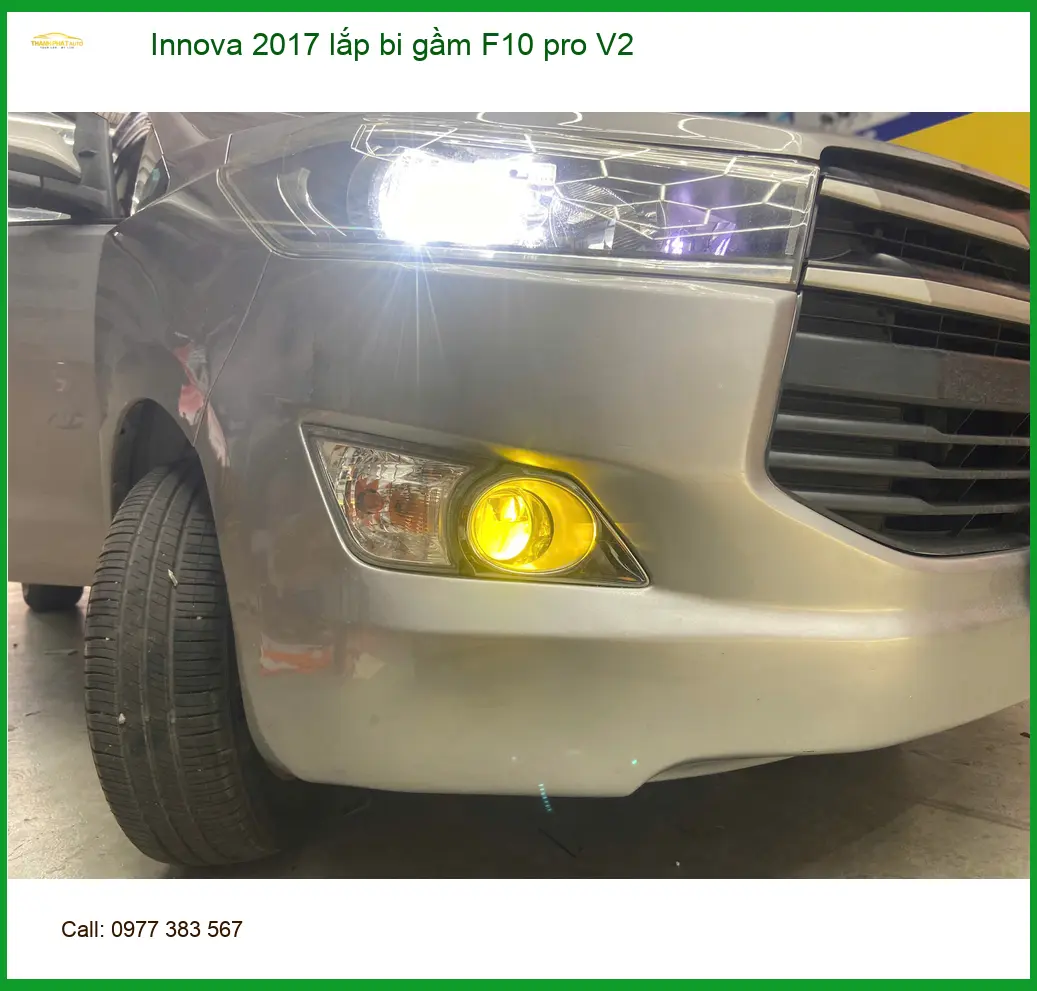Anh Long lắp bi gầm F10 pro V2 Innova 2017 Quận 11 cải thiện ánh sáng tối. ảnh thực tế 4