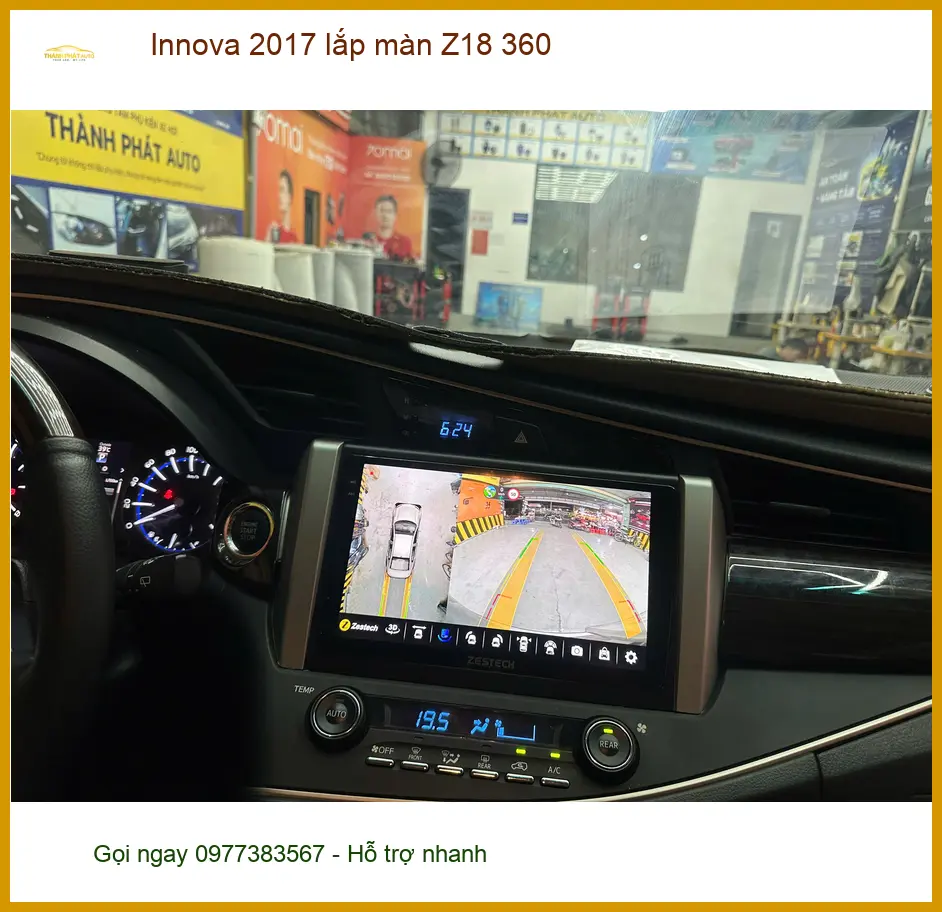Anh Tùng lắp màn Z18 360 cho Innova 2017 tại Quận Tân Bình để lái xe an toàn hơn ảnh thực tế 2
