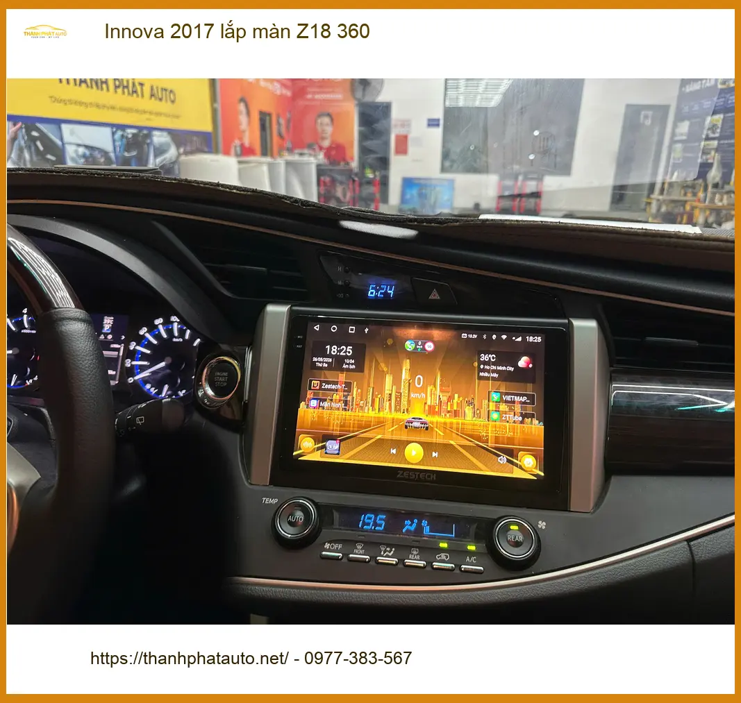 Anh Khải lắp màn Z18 360 cho Innova 2017 tại Bình Chánh để lái xe an toàn hơn ảnh thực tế 2