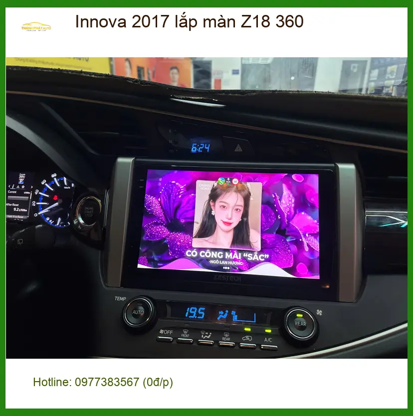 Chị Hằng lắp màn hình Z18 360 cho Innova 2017 tại Quận 9 để quan sát tốt hơn ảnh thực tế 2