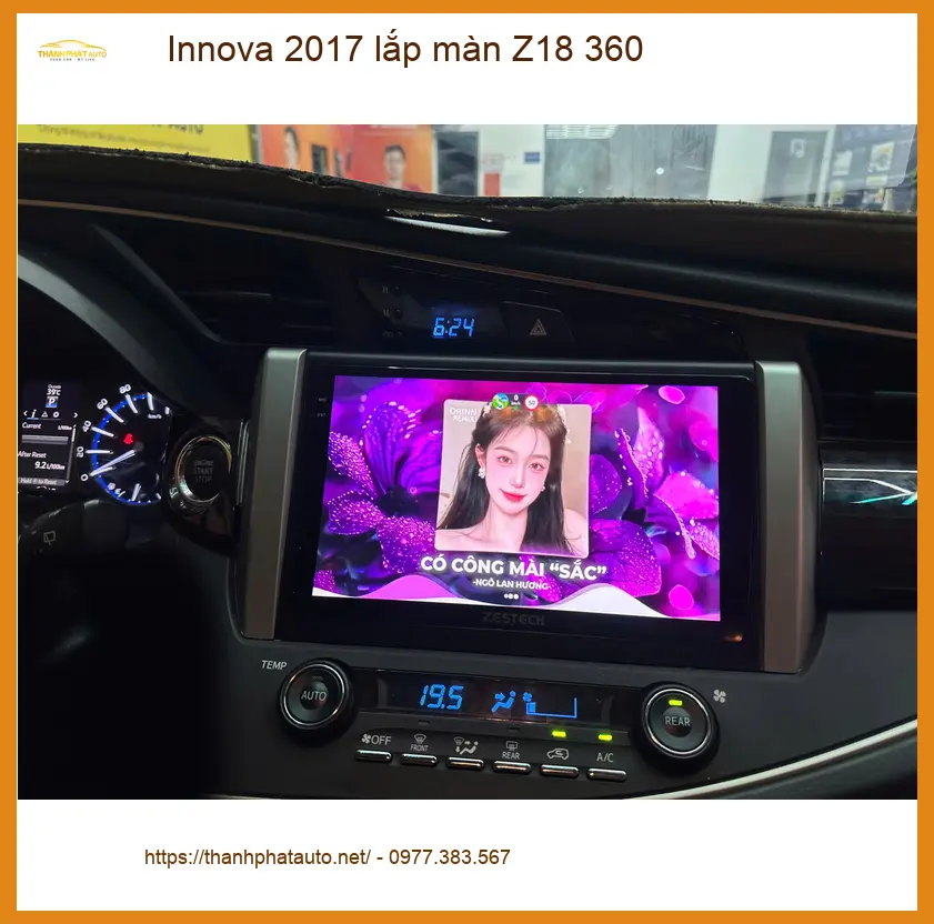 Anh Khải lắp màn Z18 360 cho Innova 2017 tại Bình Chánh để lái xe an toàn hơn ảnh thực tế 4