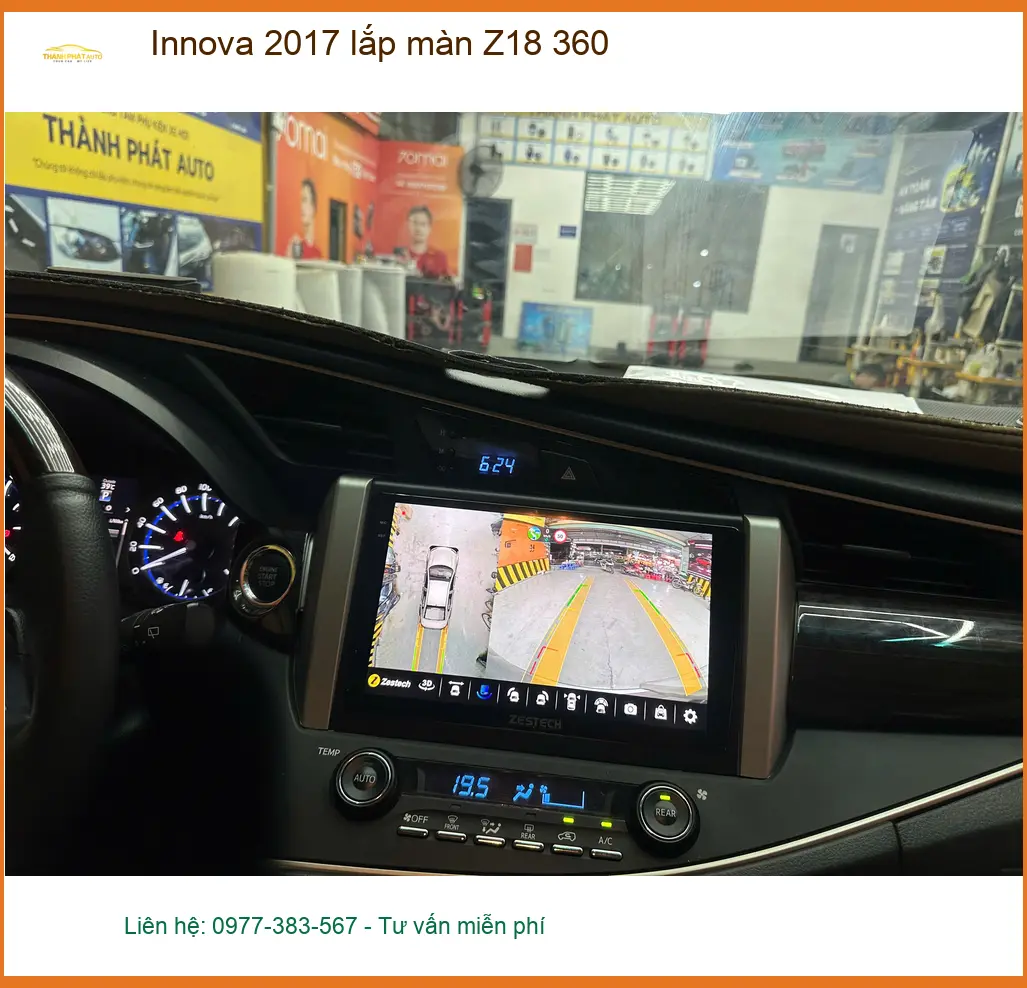 Chị Hằng lắp màn hình Z18 360 cho Innova 2017 tại Quận 9 để quan sát tốt hơn ảnh thực tế 4