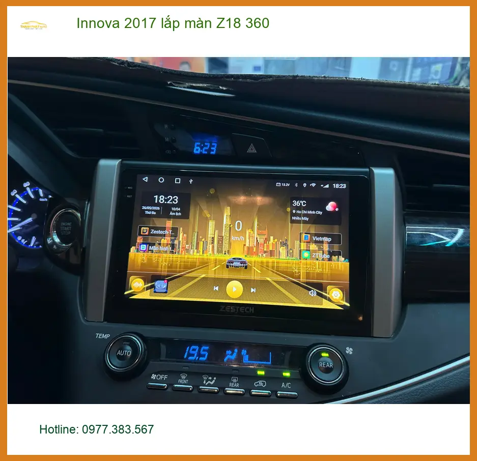Anh Tuấn Khải lắp màn Z18 360 cho Innova 2017 tại Quận Thủ Đức, an tâm khi lái ảnh thực tế 2