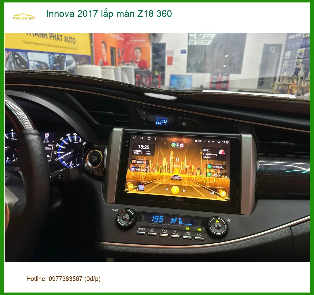 Anh Khải nâng cấp màn hình Z18 360 Innova 2017 vì màn zin đã lỗi thời