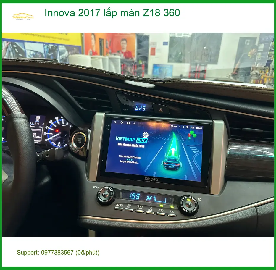 Anh Khải nâng cấp màn hình Z18 360 Innova 2017 vì màn zin đã lỗi thời ảnh thực tế 2