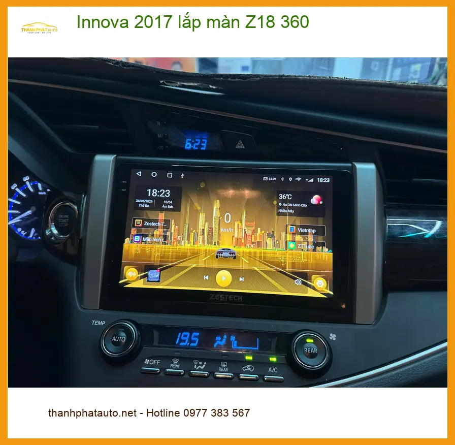 Anh Khải nâng cấp màn hình Z18 360 Innova 2017 vì màn zin đã lỗi thời ảnh thực tế 5