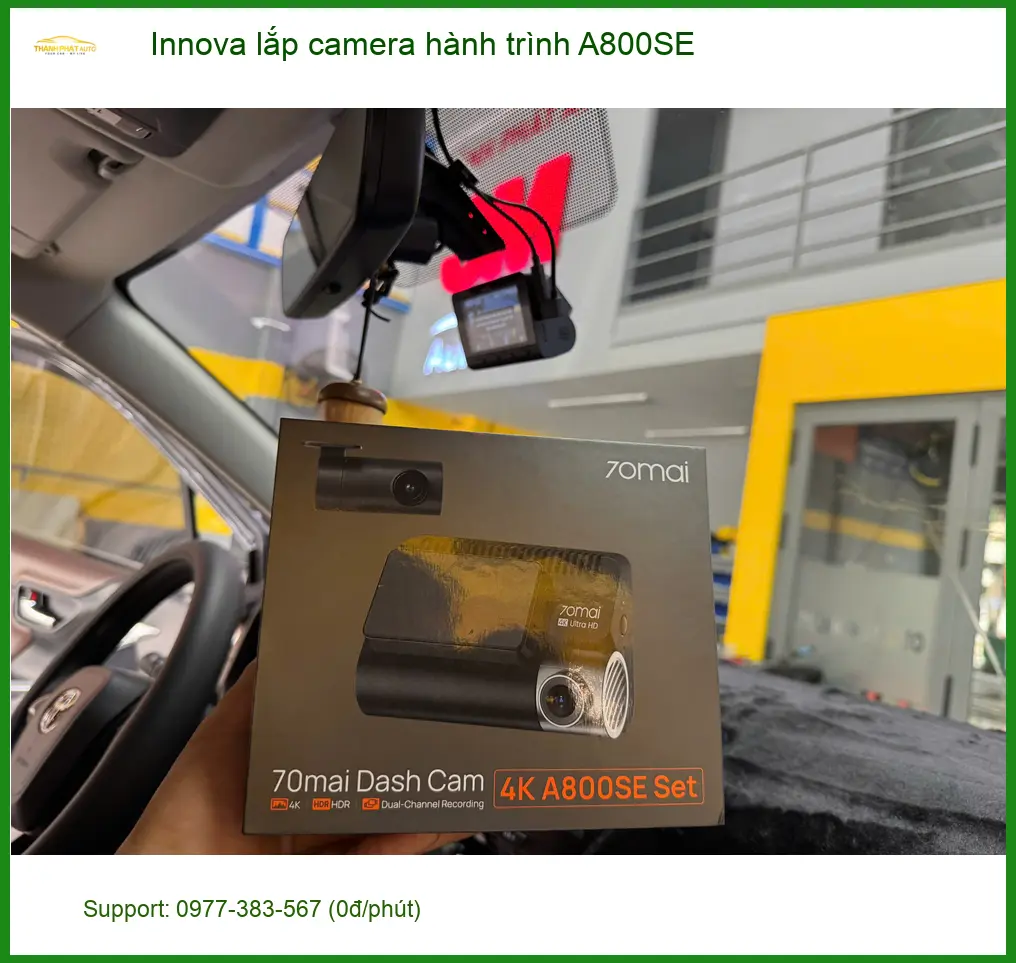 Anh Minh lắp camera hành trình A800SE cho Innova tại Quận 8 an tâm lái xe ảnh thực tế 3