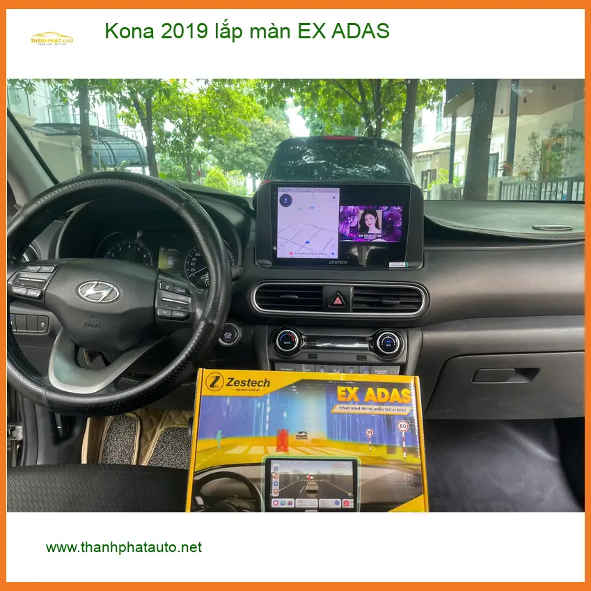 Anh Tùng lắp màn hình EX ADAS cho Kona 2019 tại Quận 9 để tăng tính năng thông minh