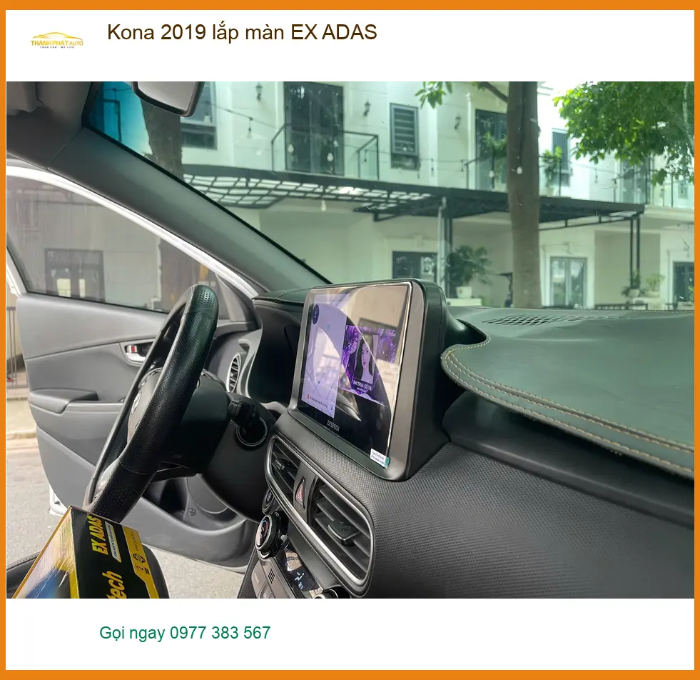 Cô Yến lắp màn hình EX ADAS cho Kona 2019 tại Hóc Môn để lái xe an toàn hơn ảnh thực tế 2