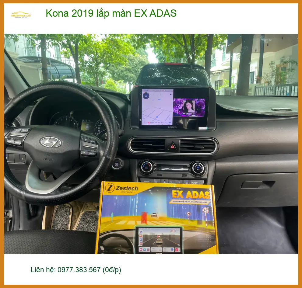 Anh Phước lắp màn hình EX ADAS cho Kona 2019 tại Quận 12 để lái xe an toàn ảnh thực tế 2