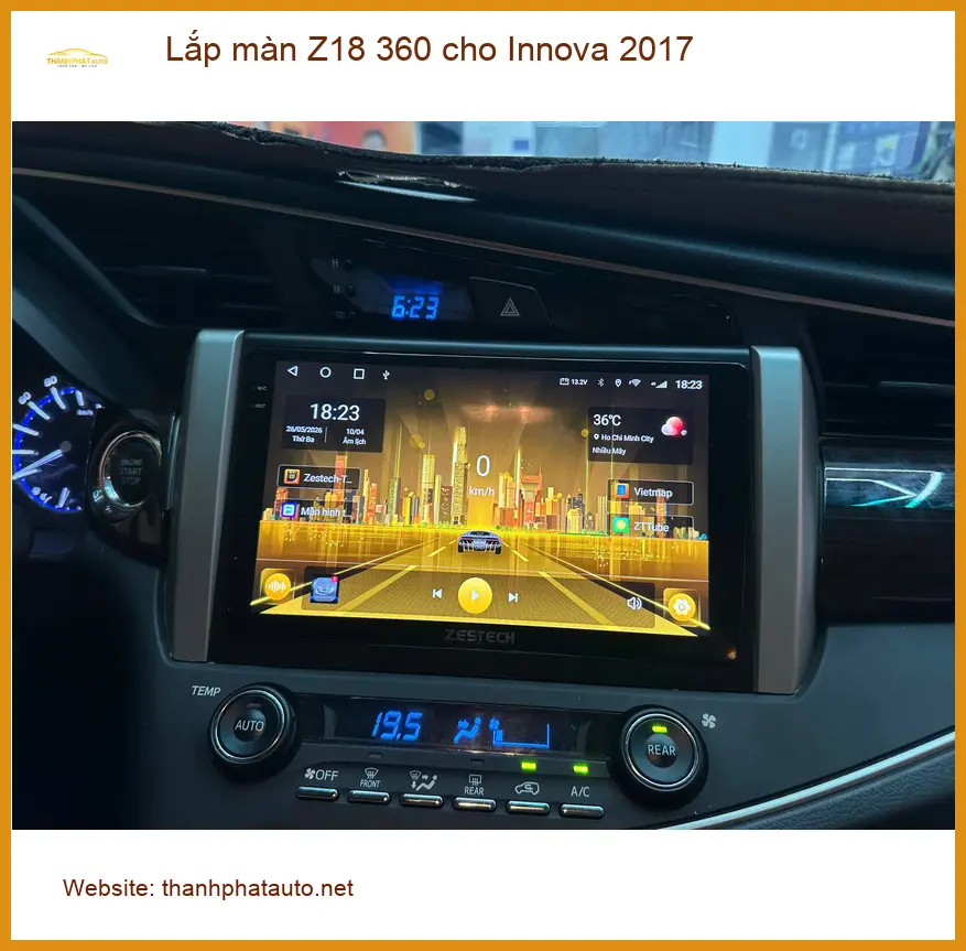 Anh Kiên lắp màn Z18 360 cho Innova 2017 tại Quận 2 để lái xe an toàn hơn