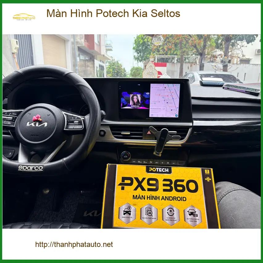 Chú Tấn lắp Màn Hình Potech Kia Seltos tại Quận 9 vì muốn có bản đồ dẫn đường thông minh ảnh thực tế 2