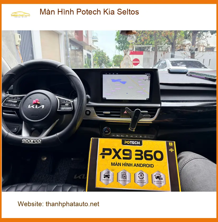 Chú Tấn lắp Màn Hình Potech Kia Seltos tại Quận 9 vì muốn có bản đồ dẫn đường thông minh ảnh thực tế 4