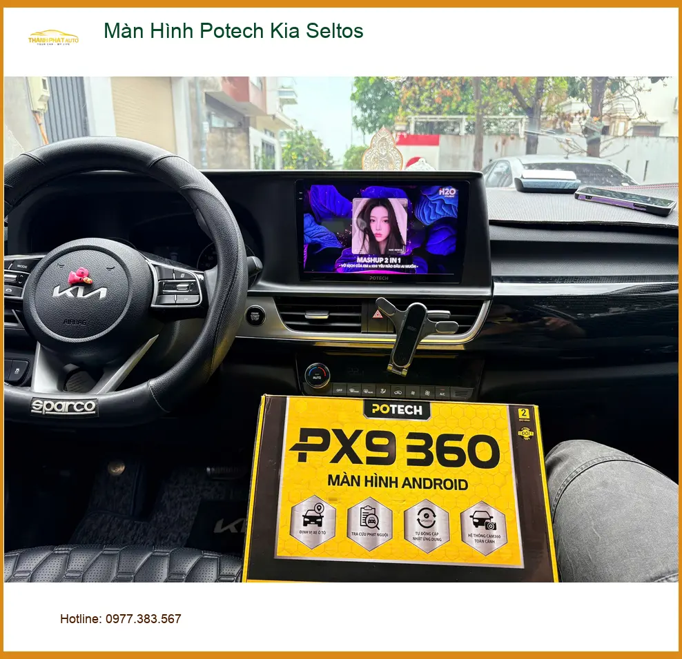 Chú Tấn lắp Màn Hình Potech Kia Seltos tại Quận 9 vì muốn có bản đồ dẫn đường thông minh ảnh thực tế 5