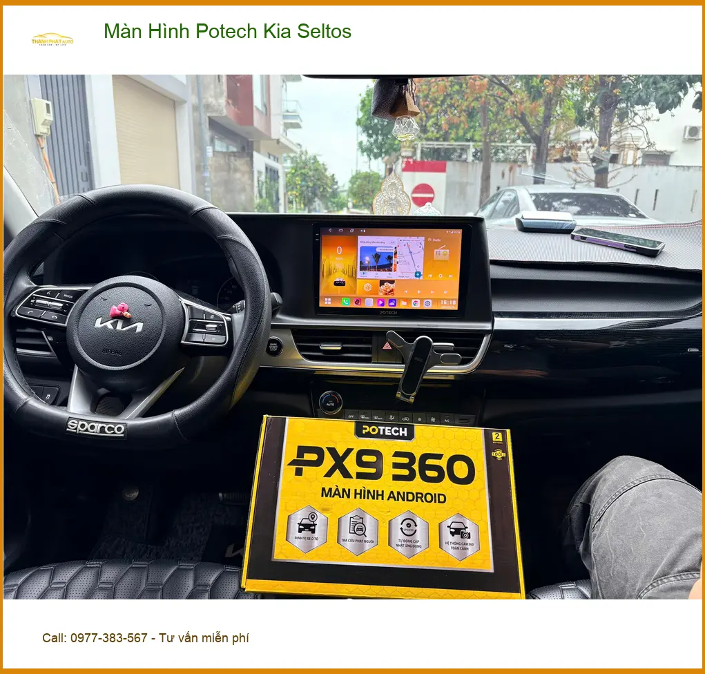 Anh Tấn lắp Màn Hình Potech Kia Seltos tại Quận Thủ Đức để trải nghiệm giải trí đa phương tiện ảnh thực tế 2