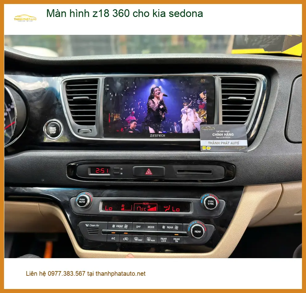 Anh Quang lắp màn hình Z18 360 chính hãng cho Kia Sedona tại Quận 1