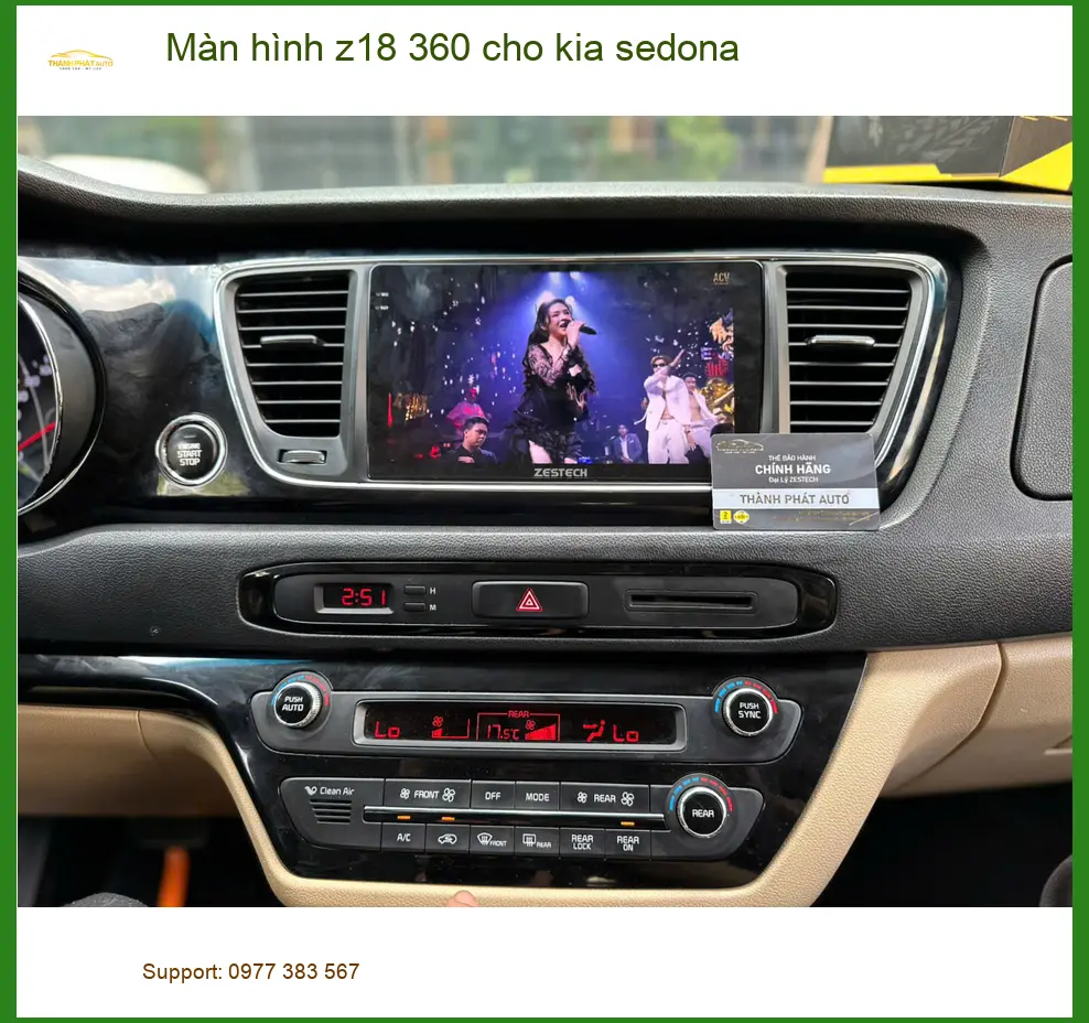 Chị Thảo lắp màn hình Z18 360 cho Kia Sedona tại Quận 1 để lùi xe an toàn hơn ảnh thực tế 2