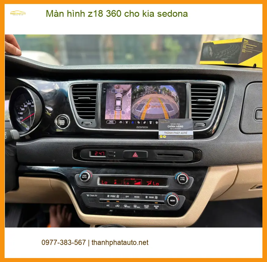 Anh Tấn lắp màn hình Z18 360 cho Kia Sedona để lái xe an toàn hơn tại Hóc Môn