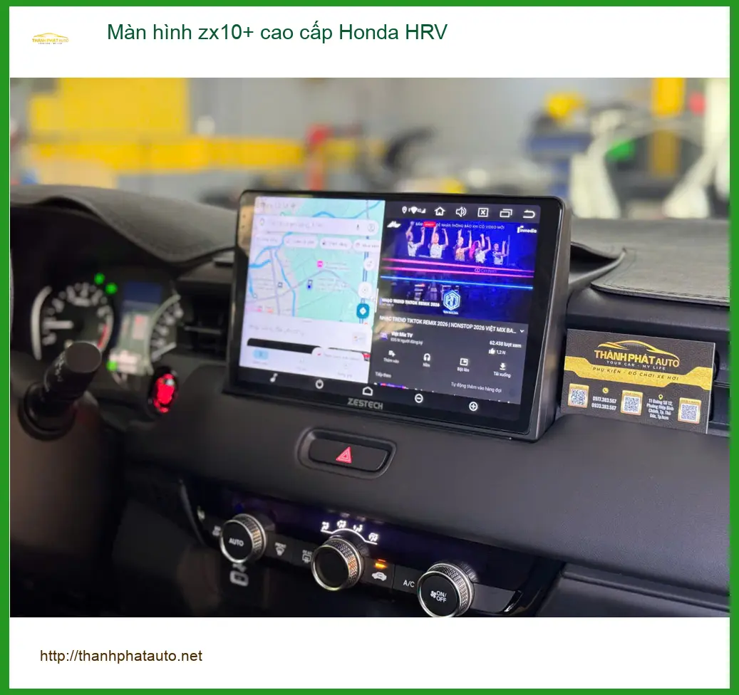 Anh Minh lắp màn hình ZX10+ cao cấp cho Honda HRV tại Quận 2 vì màn zin đã cũ ảnh thực tế 2