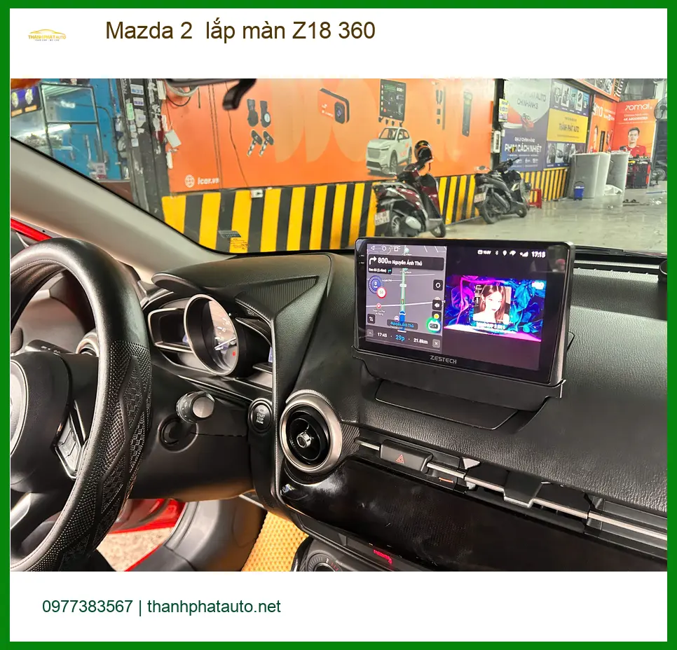 Anh Tùng Mazda 2 lắp màn Z18 360 Quận 9 để loại bỏ điểm mù khi di chuyển ảnh thực tế 2