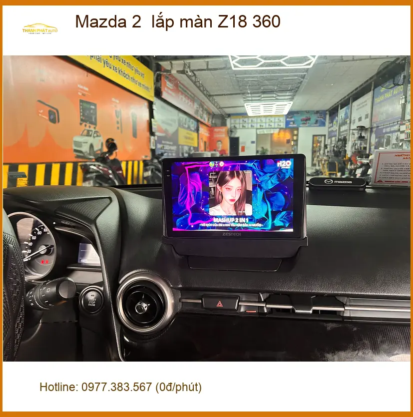 Anh Khải lắp màn hình Z18 360 cho Mazda 2 tại Quận Thủ Đức ảnh thực tế 4