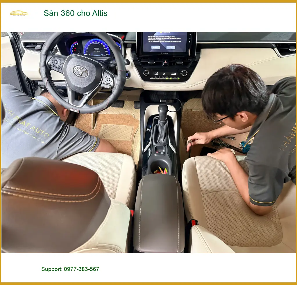 Cô Bích lắp Sàn 360 cao cấp cho Toyota Altis tại Củ Chi để nội thất xe luôn sạch đẹp ảnh thực tế 3