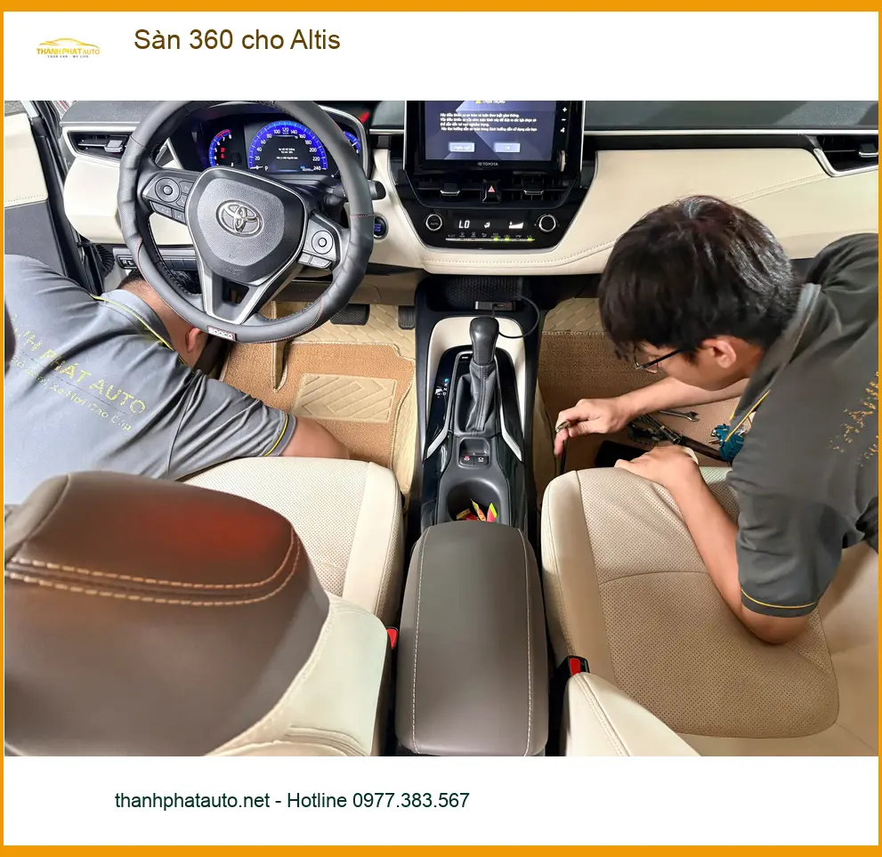 Anh Minh Đạt lắp Sàn 360 cho Toyota Altis giúp xe sạch sẽ hơn tại Quận 9