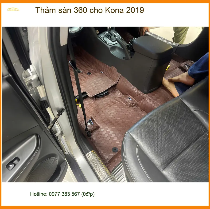 Anh Tùng lắp thảm sàn 360 cho Kona 2019 tại Quận Thủ Đức vì thảm cũ khó vệ sinh