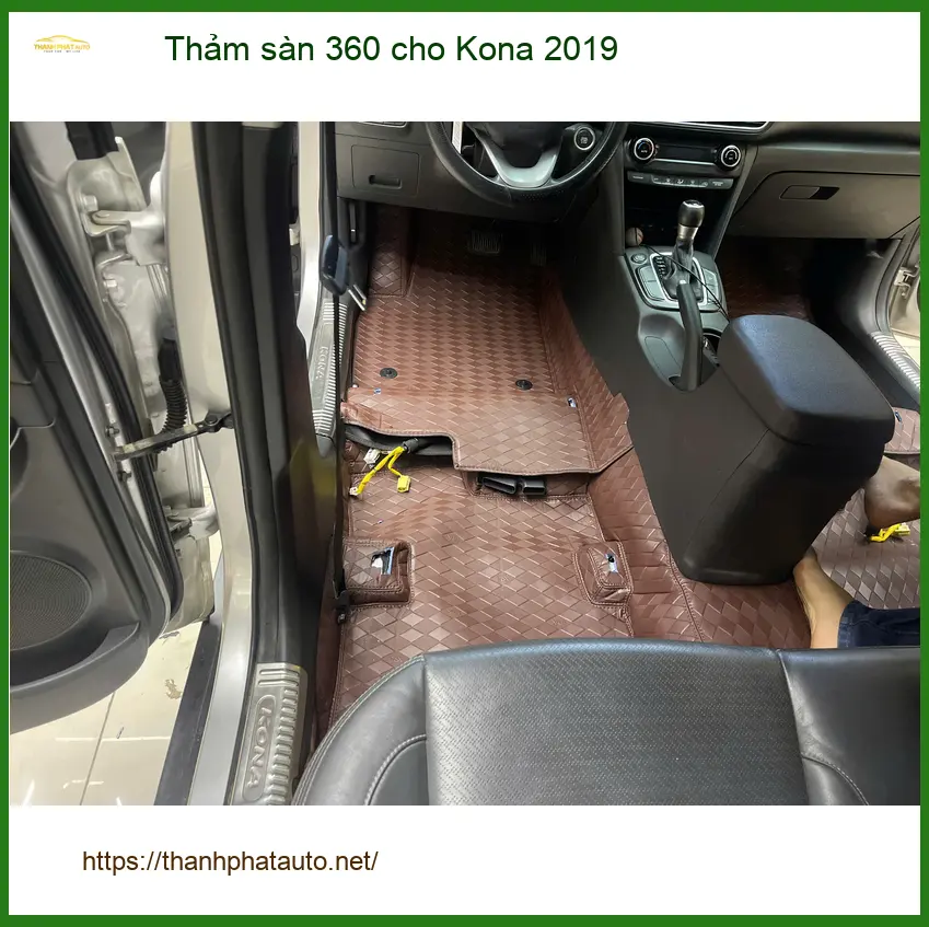 Anh Tùng lắp thảm sàn 360 cho Kona 2019 tại Quận Thủ Đức vì thảm cũ khó vệ sinh ảnh thực tế 2