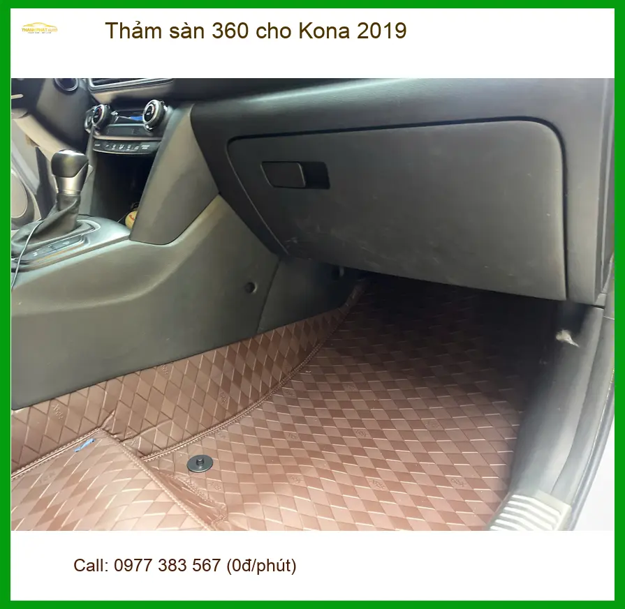 Anh Tùng lắp thảm sàn 360 cho Kona 2019 tại Quận Thủ Đức vì thảm cũ khó vệ sinh ảnh thực tế 4