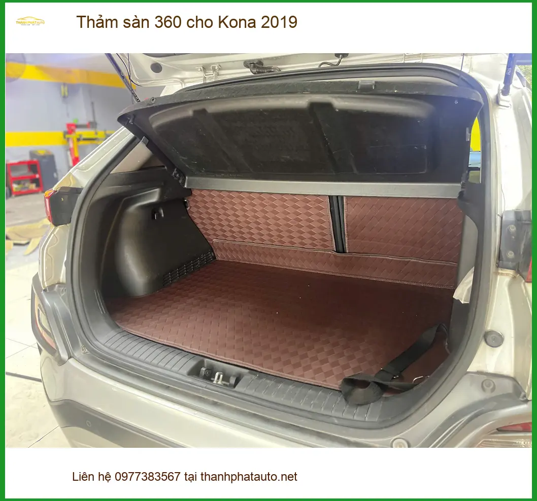 Anh Minh lắp Thảm sàn 360 cho Kona 2019 tại Quận 9 để khoang xe luôn sạch sẽ ảnh thực tế 2