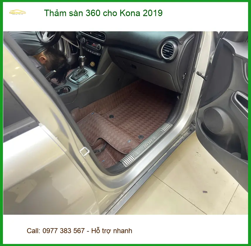 Anh Minh lắp Thảm sàn 360 cho Kona 2019 tại Quận 9 để khoang xe luôn sạch sẽ ảnh thực tế 5
