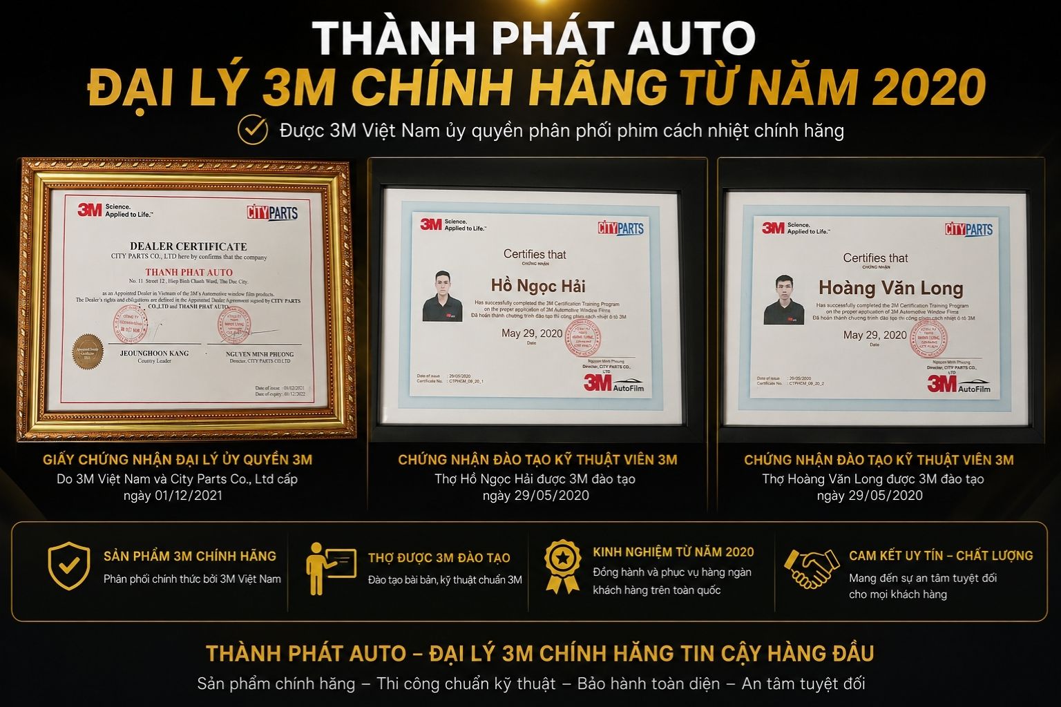 Thành Phát Auto Đại Lý Phim Cách Nhiệt 3M Chính Hãng Từ Những Năm Đầu Khi 3M Mới Vào Việt Nam