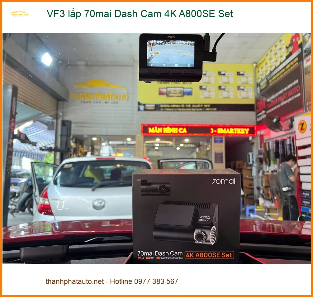 Anh Minh lắp 70mai A800SE cho VinFast VF3 Quận 2 ghi hình nét ảnh thực tế 2