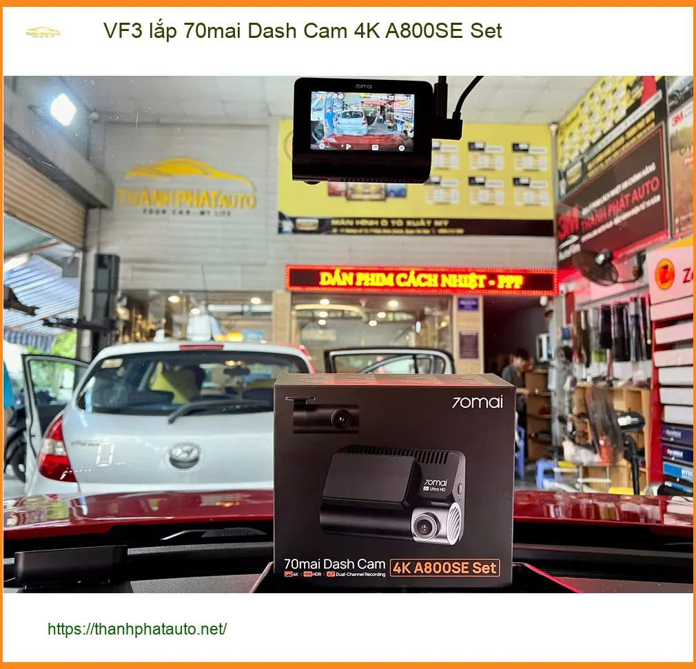 Anh Duy lắp 70mai Dash Cam 4K A800SE Set cho VinFast VF3 tại Thủ Đức